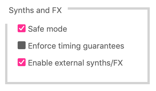 enable external synths